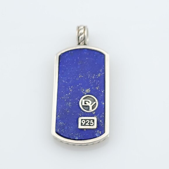 David Yurman Lapis Lazuli and Silver Men's Pendant - Picture 1 of 4